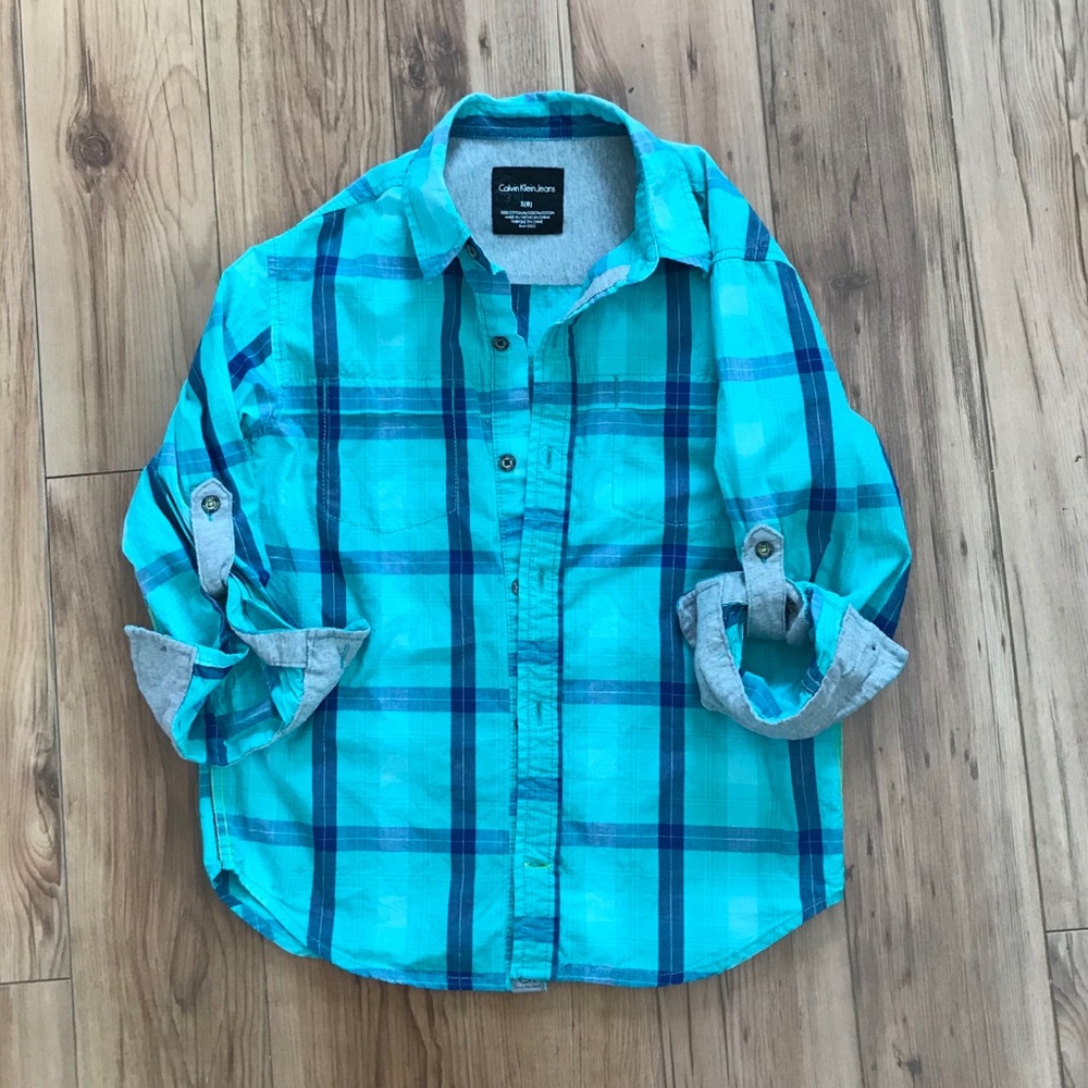Calvin Klein Boys size 8 button dress shirt top